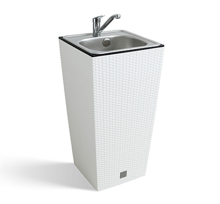 Záhradné umývadlo Lavabo Ratan biele